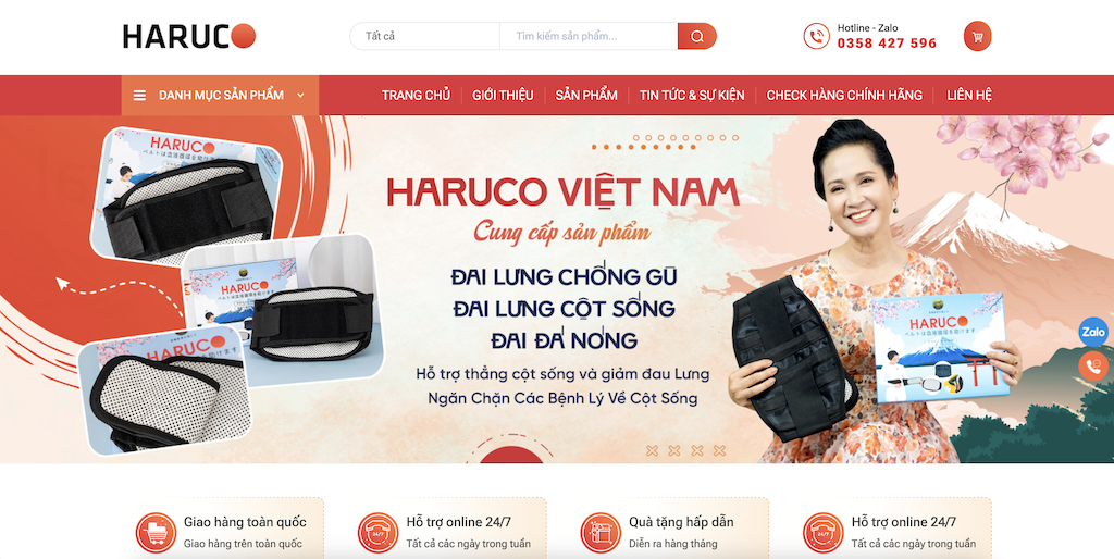 Thiết kế web đai lưng chống gù haruco.com.vn – Nâng tầm thương hiệu, bứt phá doanh thu online