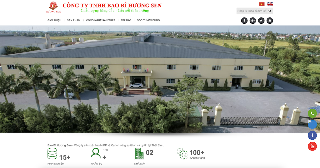 Thiết kế website baobihuongsen.com.vn – Giải pháp số hóa cho doanh nghiệp sản xuất bao bì quy mô lớn