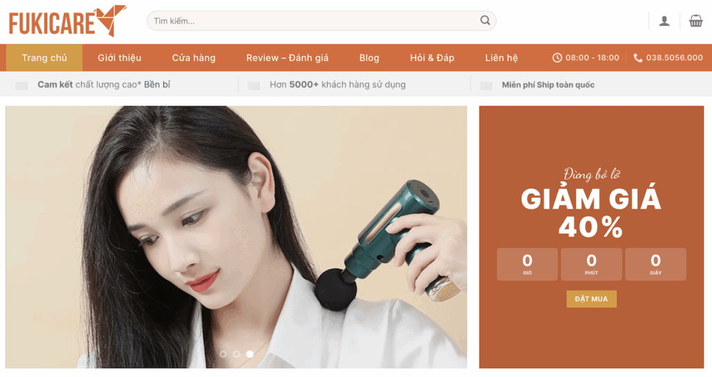 Thiết kế website Fukicare.com – Nâng tầm thương hiệu gia dụng thông minh
